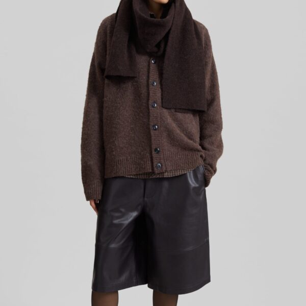 The Frankie Shop Amish Supplies Oversized Cardigan - Mud - Oversized Minimalist Knitwear in Mud - Shop at Coveti