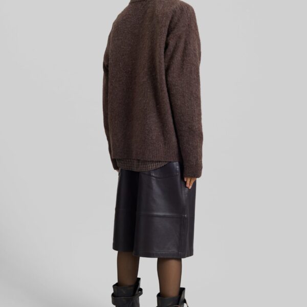 The Frankie Shop Amish Supplies Oversized Cardigan - Mud - Oversized Minimalist Knitwear in Mud - Shop at Coveti