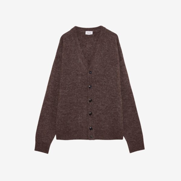 The Frankie Shop Amish Supplies Oversized Cardigan - Mud - Oversized Minimalist Knitwear in Mud - Shop at Coveti