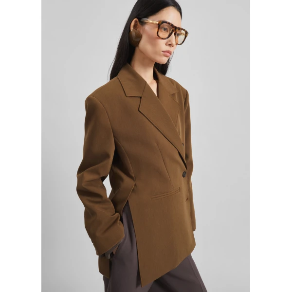 The Frankie Shop Antwerp Wrap Blazer – Brown, view 5