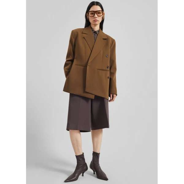 The Frankie Shop Antwerp Wrap Blazer – Brown, view 7