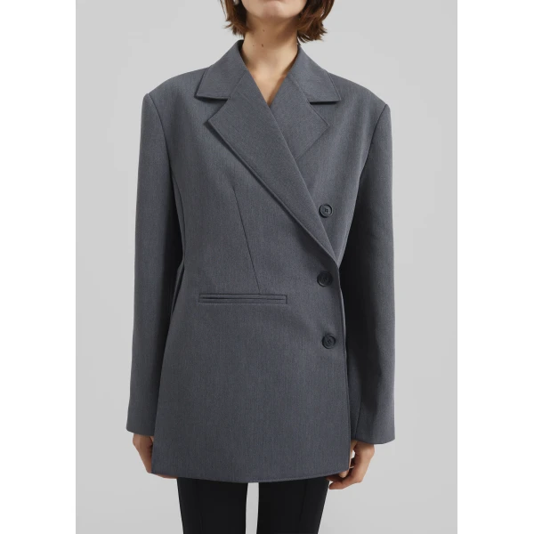 The Frankie Shop Antwerp Wrap Blazer – Grey, view 5