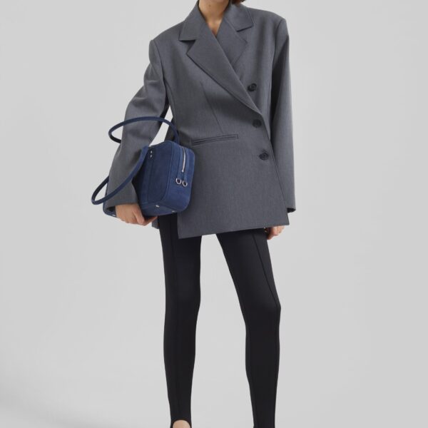 The Frankie Shop Antwerp Wrap Blazer - Grey - Oversized Minimalist Jackets in Grey - Shop at Coveti