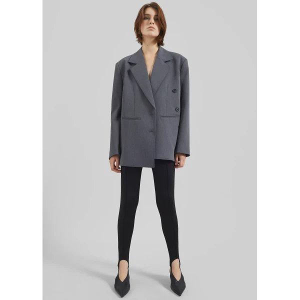 The Frankie Shop Antwerp Wrap Blazer – Grey, view 7