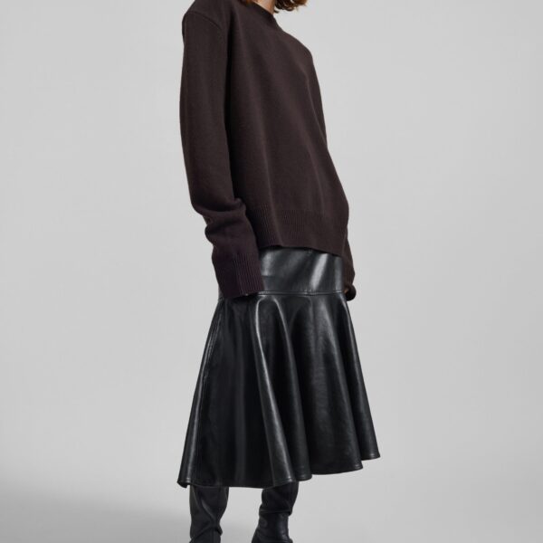 The Frankie Shop Arvika Faux Leather Mermaid Skirt - Black - Oversized Minimalist Skirts in Black - Shop at Coveti