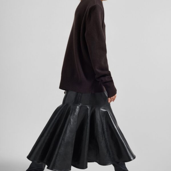The Frankie Shop Arvika Faux Leather Mermaid Skirt - Black - Oversized Minimalist Skirts in Black - Shop at Coveti