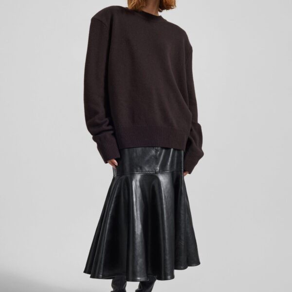 The Frankie Shop Arvika Faux Leather Mermaid Skirt - Black - Oversized Minimalist Skirts in Black - Shop at Coveti