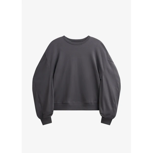 The Frankie Shop Balve Balloon Sleeve Sweatshirt – Grey Top, view 7