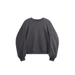 The Frankie Shop Balve Balloon Sleeve Sweatshirt - Grey - Oversized Minimalist Tops in Grey - Shop at Coveti