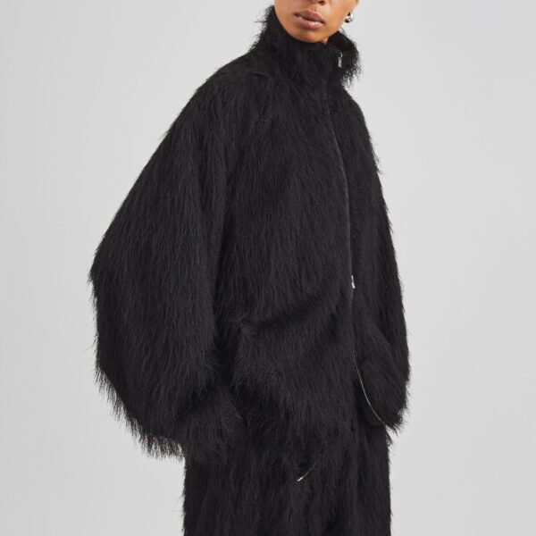The Frankie Shop Baxter Fringed Track Jacket - Black - Oversized Minimalist Jackets in Black - Shop at Coveti