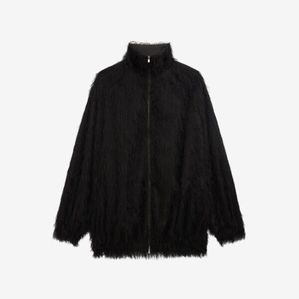 The Frankie Shop Baxter Fringed Track Jacket - Black - Oversized Minimalist Jackets in Black - Shop at Coveti