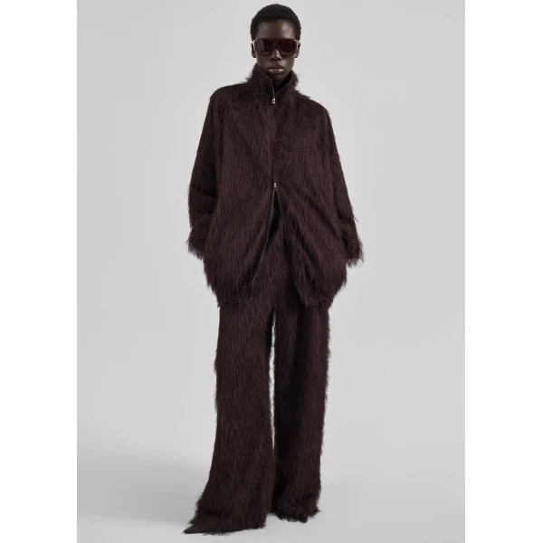 The Frankie Shop Baxter Fringed Track Jacket – Dark Brown, view 4