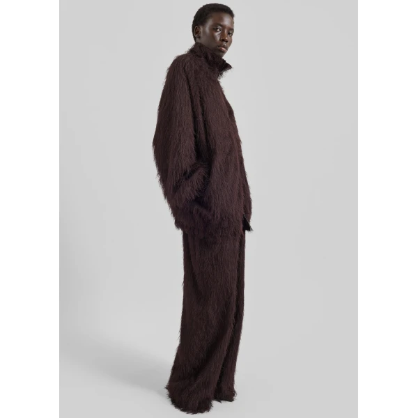 The Frankie Shop Baxter Fringed Track Jacket – Dark Brown, view 6
