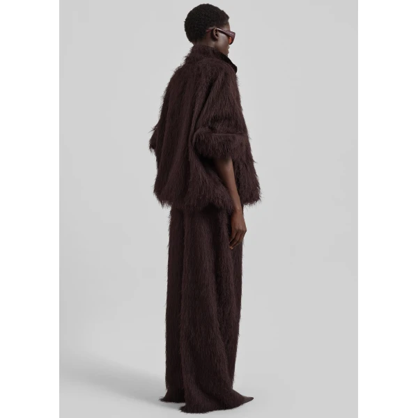 The Frankie Shop Baxter Fringed Track Jacket – Dark Brown, view 8