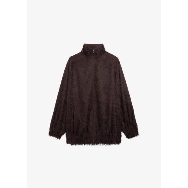 The Frankie Shop Baxter Fringed Track Jacket – Dark Brown, view 9