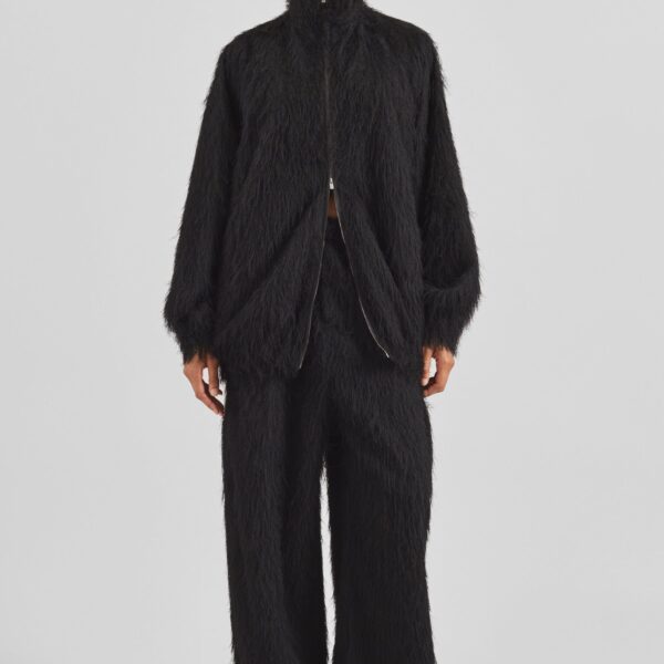 The Frankie Shop Baxter Fringed Track Pants - Black - Oversized Minimalist Pants in Black - Shop at Coveti