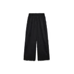 The Frankie Shop Baxter Fringed Track Pants - Black - Oversized Minimalist Pants in Black - Shop at Coveti