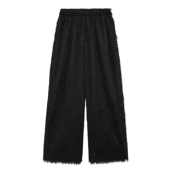 The Frankie Shop Baxter Fringed Track Pants - Black - Oversized Minimalist Pants in Black - Shop at Coveti