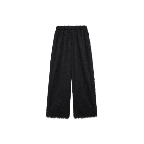 The Frankie Shop Baxter Fringed Track Pants - Black - Oversized Minimalist Pants in Black - Shop at Coveti
