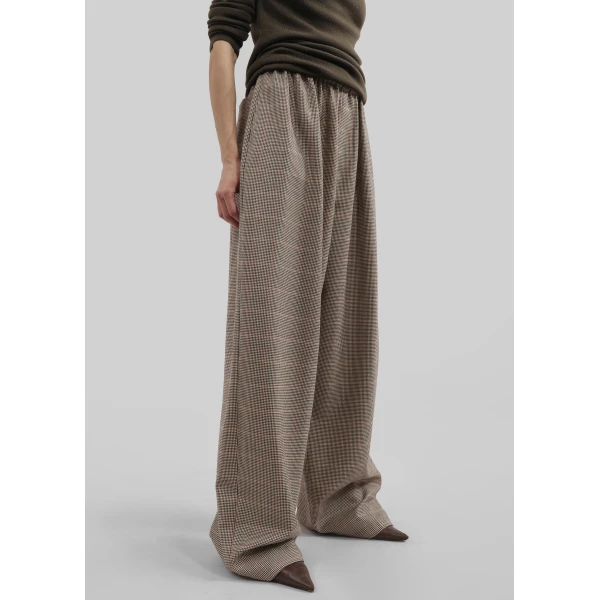 The Frankie Shop Baxter Houndstooth Track Pants – Beige, view 3