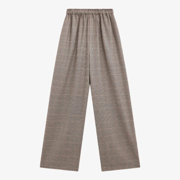 The Frankie Shop Baxter Houndstooth Track Pants - Beige - Oversized Minimalist Pants in Beige - Shop at Coveti