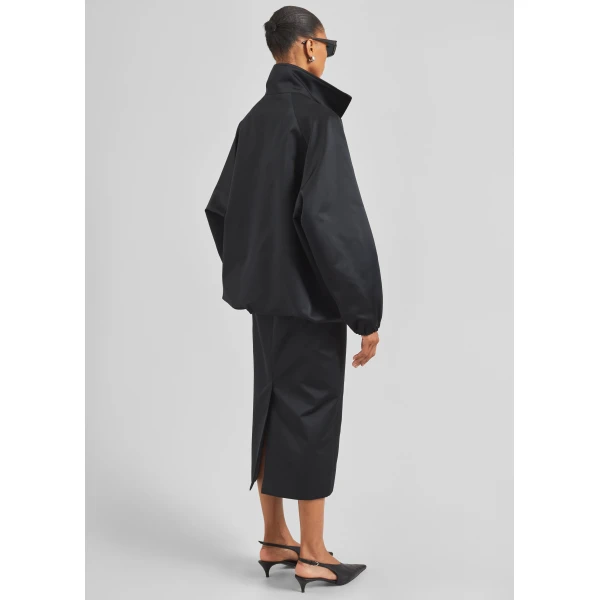 The Frankie Shop Baxter Satin Track Jacket – Black, view 8