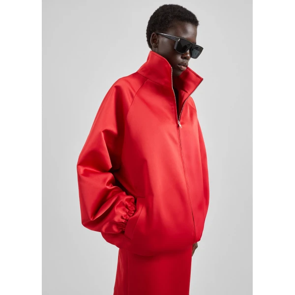 The Frankie Shop Baxter Satin Track Jacket – Red, view 3