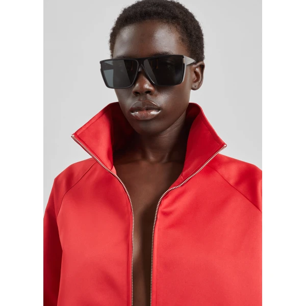 The Frankie Shop Baxter Satin Track Jacket – Red, view 5