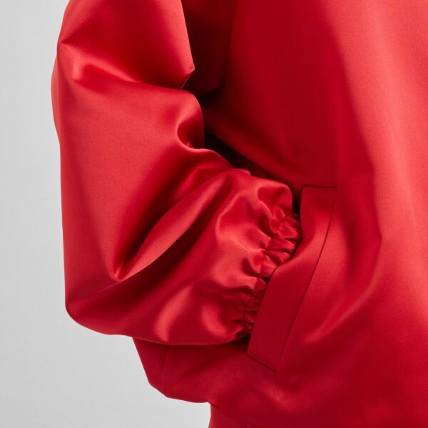 The Frankie Shop Baxter Satin Track Jacket - Red - Oversized Minimalist Jackets in Red - Shop at Coveti