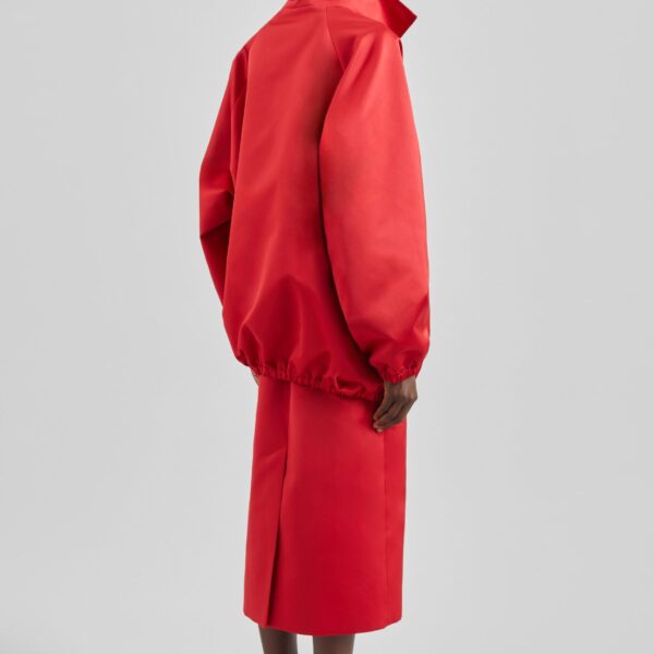 The Frankie Shop Baxter Satin Track Jacket - Red - Oversized Minimalist Jackets in Red - Shop at Coveti