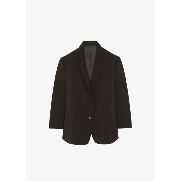 The Frankie Shop Bea Blazer - Dark Espresso - Oversized Minimalist Jackets in Brown - Shop at Coveti