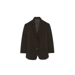 The Frankie Shop Bea Blazer - Dark Espresso - Oversized Minimalist Jackets in Brown - Shop at Coveti