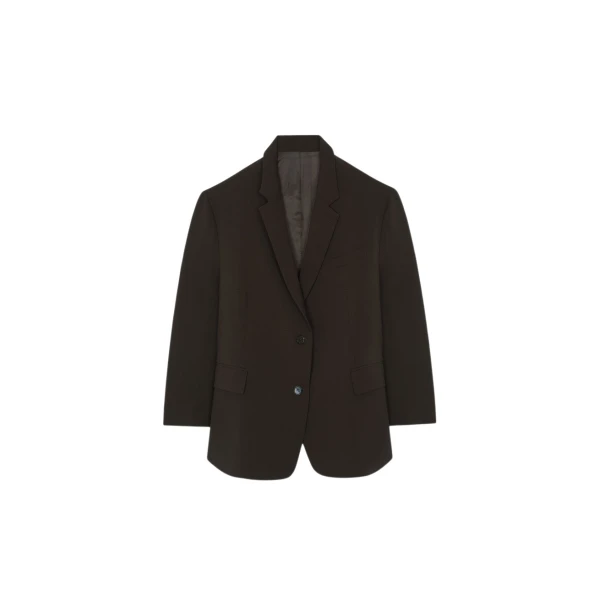 The Frankie Shop Bea Blazer - Dark Espresso - Oversized Minimalist Jackets in Brown - Shop at Coveti