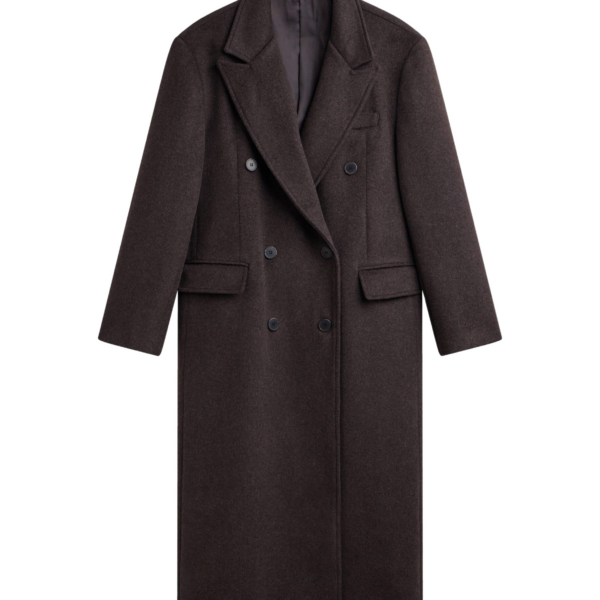 The Frankie Shop Bellace Wool Coat - Brown - Oversized Minimalist Coats in Brown - Shop at Coveti