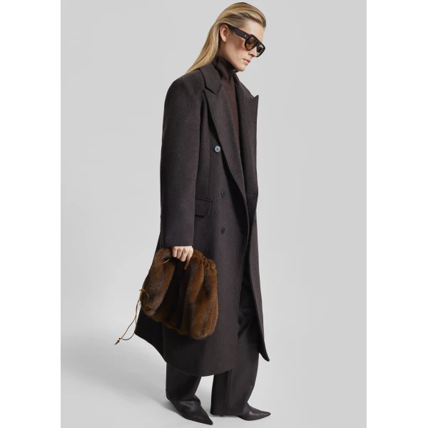 The Frankie Shop Bellace Wool Coat – Brown, view 5