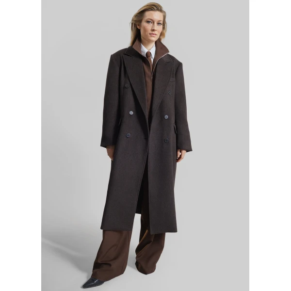 The Frankie Shop Bellace Wool Coat – Brown, view 6