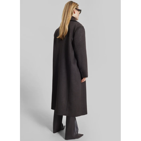 The Frankie Shop Bellace Wool Coat – Brown, view 9