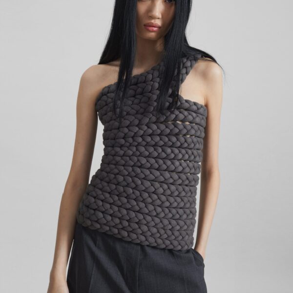 The Frankie Shop Bevza Tisto Top - Dark Grey - Oversized Minimalist Tops in Grey - Shop at Coveti
