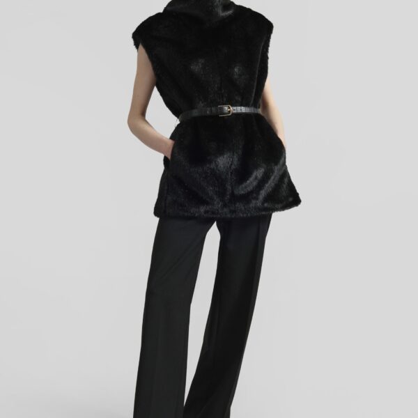 The Frankie Shop Blaire Funnel Neck Top - Black - Oversized Minimalist Tops in Black - Shop at Coveti