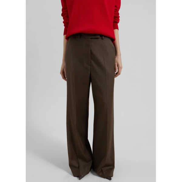 The Frankie Shop Brickell Flannel Trousers – Mocha, view 3