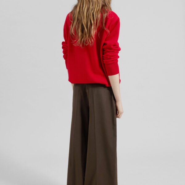 The Frankie Shop Brickell Flannel Trousers - Mocha - Oversized Minimalist Pants in Brown - Shop at Coveti