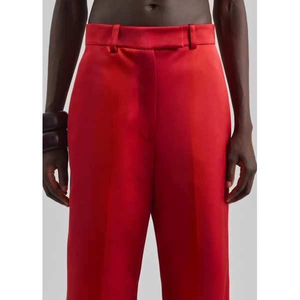 The Frankie Shop Brickell Satin Trousers – Red, view 4