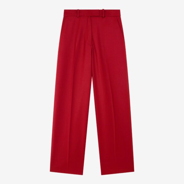 The Frankie Shop Brickell Satin Trousers - Red - Oversized Minimalist Pants in Red - Shop at Coveti