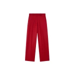 The Frankie Shop Brickell Satin Trousers - Red - Oversized Minimalist Pants in Red - Shop at Coveti