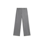 The Frankie Shop Brickell Striped Trousers - Grey/Brown - Oversized Minimalist Pants in Brown - Shop at Coveti