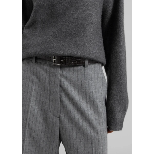 The Frankie Shop Brickell Striped Trousers – Grey/Brown, view 4