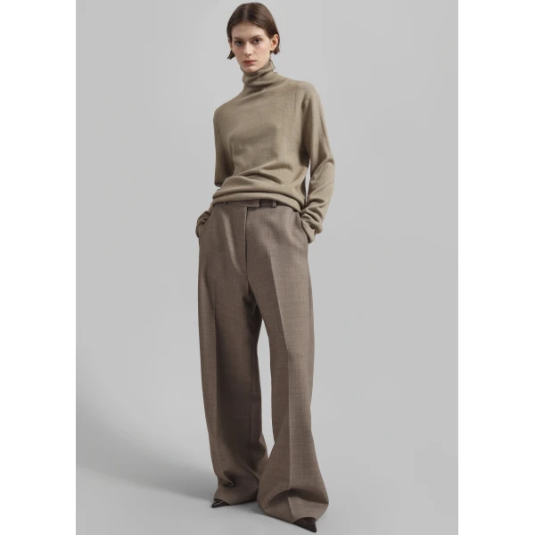 The Frankie Shop Brickell Trousers – Taupe Melange, view 2