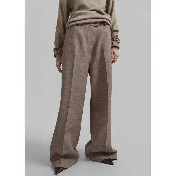The Frankie Shop Brickell Trousers – Taupe Melange, view 3