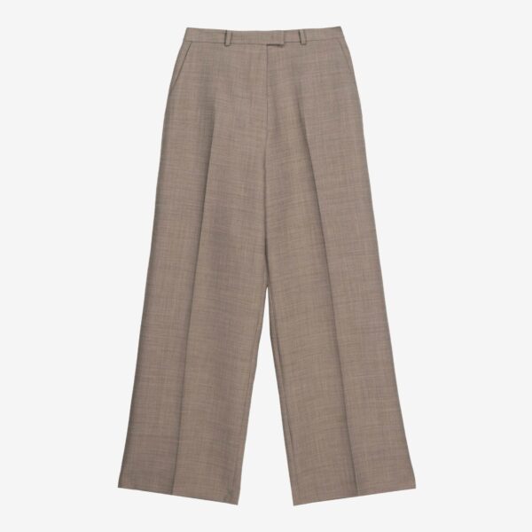 The Frankie Shop Brickell Trousers - Taupe Melange - Oversized Minimalist Pants in Grey - Shop at Coveti