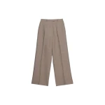 The Frankie Shop Brickell Trousers - Taupe Melange - Oversized Minimalist Pants in Grey - Shop at Coveti